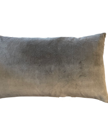 Brown Velvet with Olive Linen Back Pillow