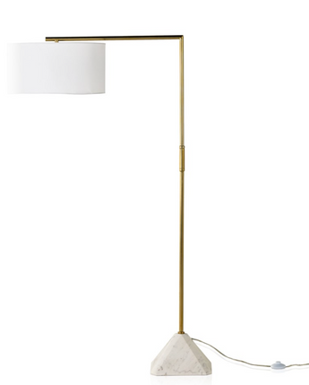 Swivel Torchiere Floor Lamp with White Drum Shade