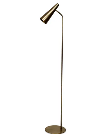 Harker Reading Floor Lamp - Antique Brass