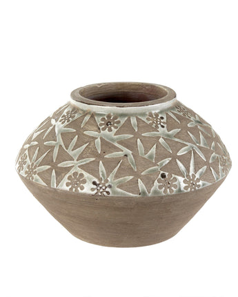 Terra Cotta Vase with Petal Motif