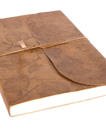Leather Embossed Leaf Notebook
