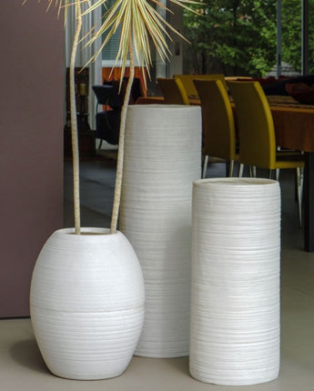 Ishi White Cylinder Planter, 25.5" Height