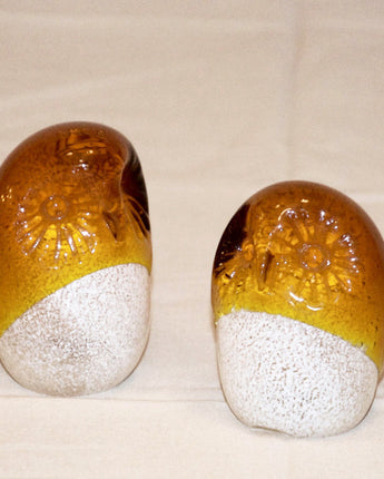 Orange Glass Owl Paperweight