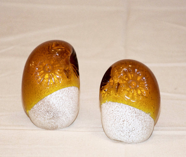 Orange Glass Owl Paperweight