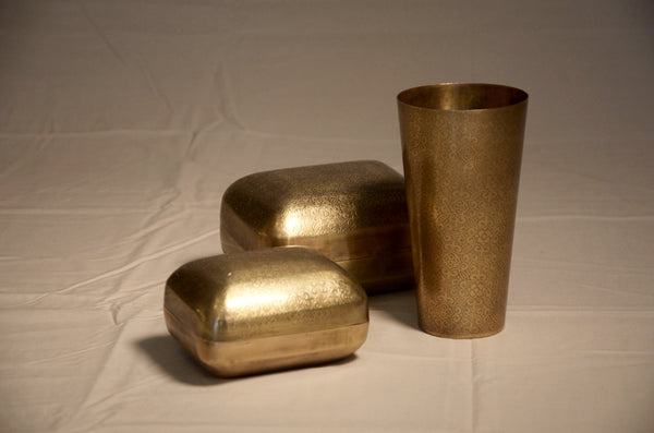 Brass Pillow Box and Cup