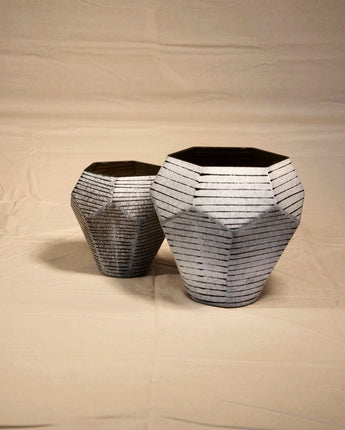 Gray Facet Vase