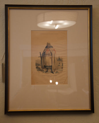 Framed pen and ink drawings from Paris