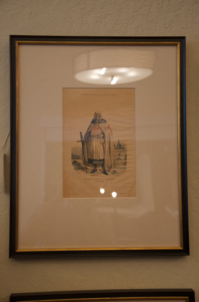 Framed pen and ink drawings from Paris