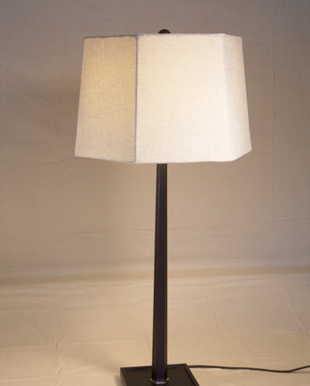 Ebony Wood Table Lamp with Linen Shade