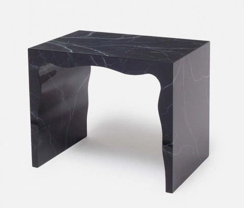 Black Marble Lacquered Bench
