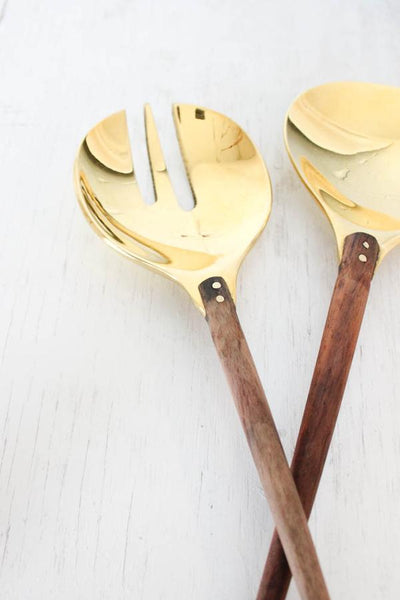 Liquid Brass Salad Servers