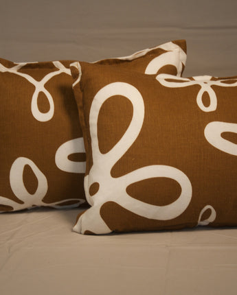 Lumbar Pillow in Brown and White, 12" x 16: Custom