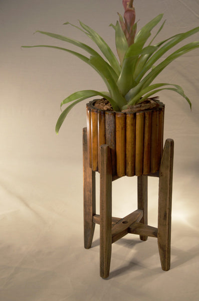 Round Bamboo Planter with Stand