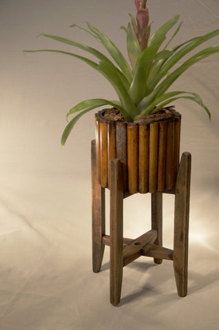 Round Bamboo Planter with Stand