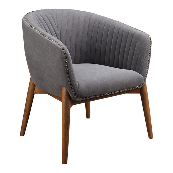 Channeled Barrel Chair in Gray