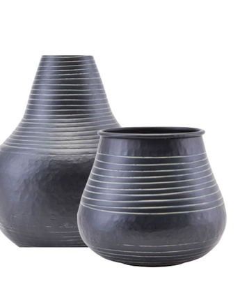 Black Rings Vase & Planter