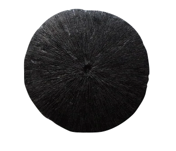 Textured Black Disc Wall Art