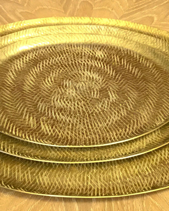 Hammered Brass Oval Trays