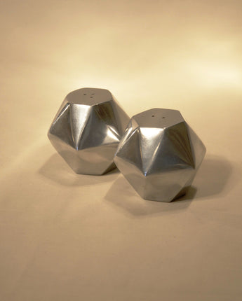 Geometric Silver Salt & Pepper Shakers