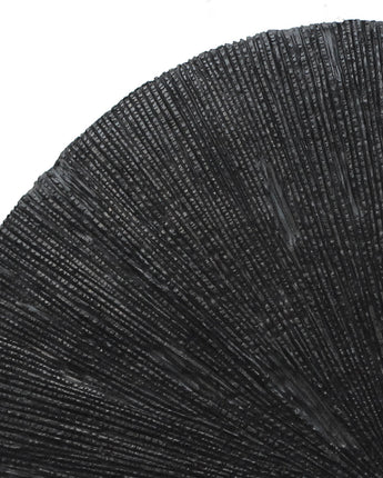 Textured Black Disc Wall Art