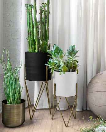 Mid Century Modern Planter with Stand