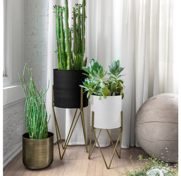 Mid Century Modern Planter with Stand