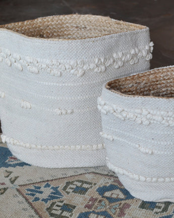 Ivory Cotton and Jute Basket